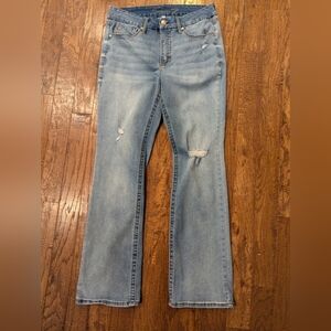 Seven7 Women's tummyless high rise slim boot cut Flare Jean Size 12 laguna